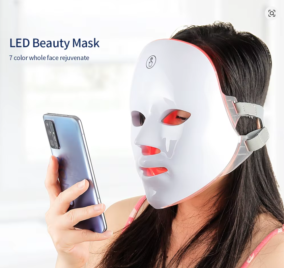 Masque LED Foreverlily 7 Couleurs - Soin et Rajeunissement Facial Rechargeable