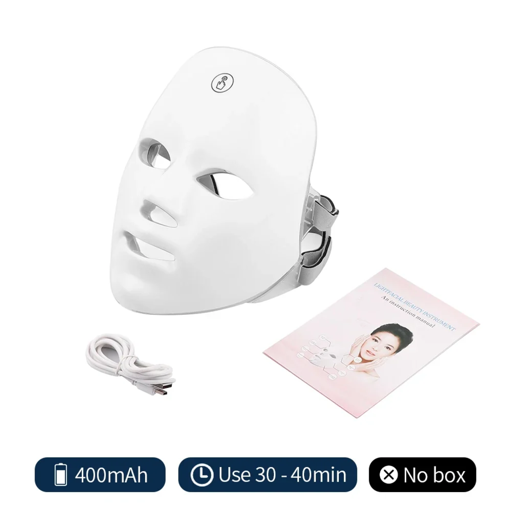 Masque LED Foreverlily 7 Couleurs - Soin et Rajeunissement Facial Rechargeable
